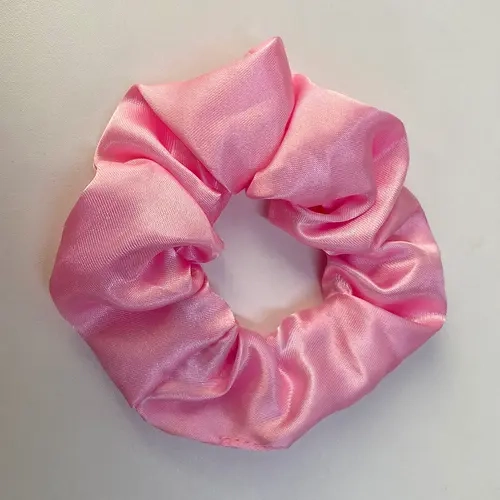 [Not For Sale]Tuneful Big Pink Satin Hair Band Elastic Satin Shiny Hair Rope Gift Don't buy