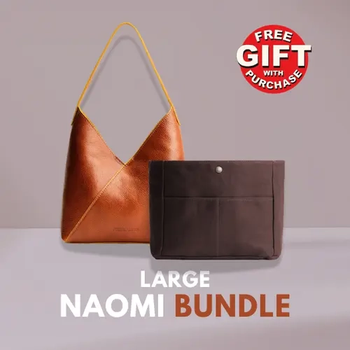 Portland Leather Naomi (Large) + Canvas Purse Organizer (Medium) Bundle