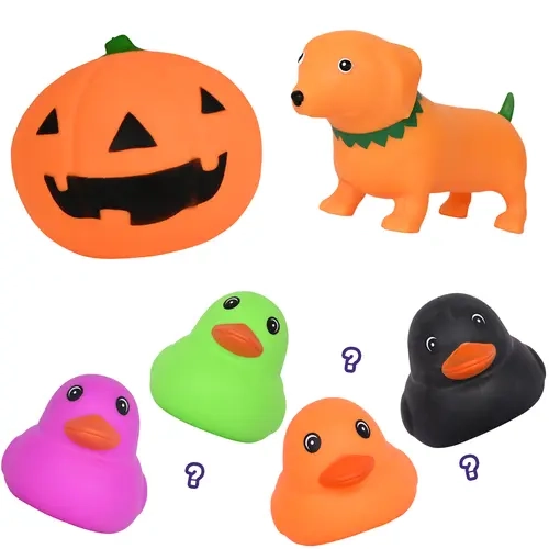 Halloween 3PK Squish Bundle- Jack-o-lantern, Pumpkin Weiner Dog, and Halloween Ducks- Sensory FIdget Stress Balls