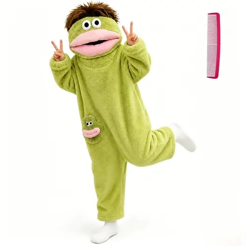Green Msrlassn Cute Pajamas Wearable Blanket Hoodie for Women Men,One Size