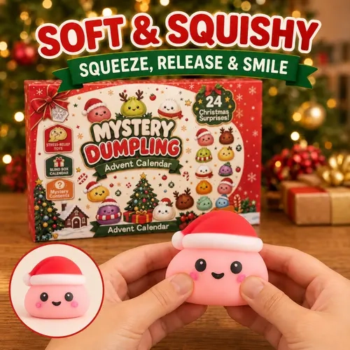 Christmas Advent Calendar 2026, 24-Day Countdown Calendar with Mini Dumpling Squishy Collectibles, Decorative Display Figures & Indoor Leisure
