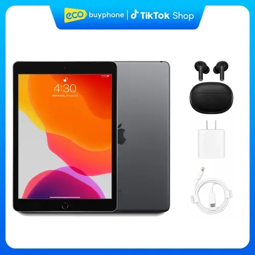 Refurbished Apple iPad 7th Gen WiFi and Cellular Wireless Earbuds -Acceptable Condition with 1 Year Warranty