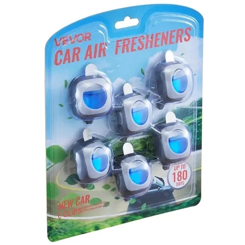 【Auction】【Fallpicks】VEVOR Vent Clip Air Freshener, 6-Pack New Car Scent, 4ml Each, 180-Day Long-Lasting Fragrance, Adjustable Intensity, Fits Various Vehicle Vents, Automotive Interior Accessory