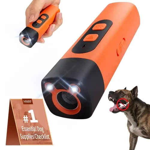 Humane Ultrasonic Dog Bark Deterrent Device - 3-in-1 Rechargeable Anti-Bark Training Tool with 25kHz Tri-Mode, LED Light & 50ft Range, Pain-Free Alternative to Shock Collars