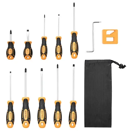 【Auction】VEVOR 12-Piece Magnetic Screwdriver Set 5 Phillips 5 Flat Head Tips Magnetizer Tool, Magnetic Screwdriver Bits, Multipurpose Screwdriver Kit
