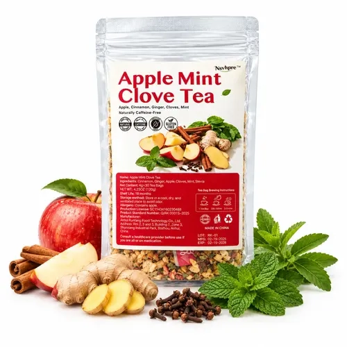 Apple Mint Clove Herbal Tea Bags - 30 Count, Fruit Beverage with Ginger & Cinnamon, Natural Blend for Digestive Support & Fresh Breath Wellness