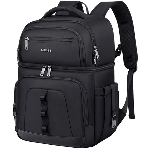 MIUSSE Insulated Cooler Backpack - Large Cap. Double Comp. Leakproof Bag for Men, Work & Camping