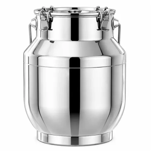304 Stainless Steel Kitchen Canister - Lockable, Sealed with Handle Liquid Storage Bottles & Jars, High Capacity Container for Milk, Wine, Tea, Food; Home & Commercial Use