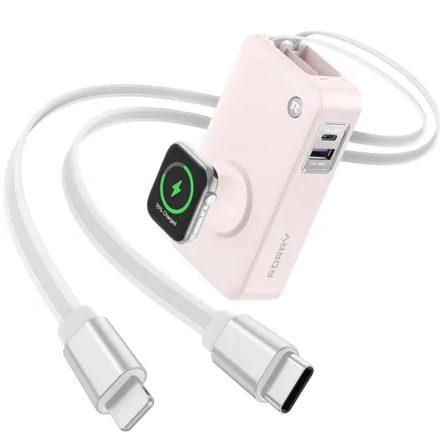 RORRY 10000mAh 30W Power Bank with Retractable USB-C & iOS Cables, Portable Fast Charger for iPhone, Apple Watch & iPad techvibes