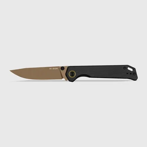 Kizer Begleiter 2 D2 Sunset PVD Coating, Black Micarta Handle EDC
