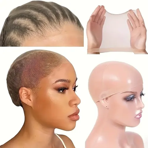 Invisible HD Wig Cap For Lace Front Wigs Sheer Nylon Stocking Cap Bulk Real Skinliked