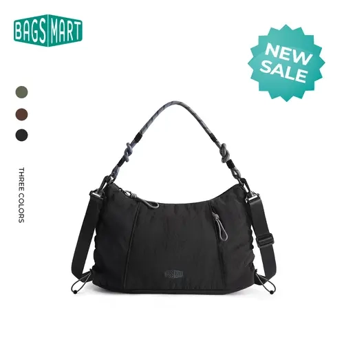 【NEW IN】BAGSMART Adjustable 5-7L Crossbody Bag for Women – Drawstring Compression Sides, 3 Carry Ways with Replaceable Strap, Quick-Access Front Pocket, Perfect for Everyday Use sohochic
