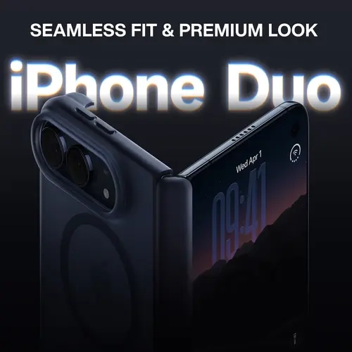 CASEKOO Patented iPhone Duo Case with V-shaped stand/360 Spin Magnetic Stand Fit for MagSafe, Full Hinge Protection, Shockproof Translucent Matte Duo Case 7.6'', Anti-Yellow, Fingerprint-Resistant, Non-slip, Hands-Free Viewing, Travel