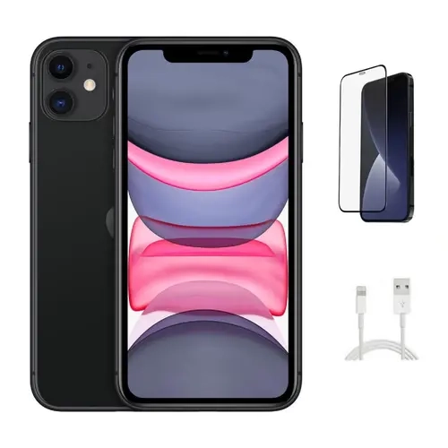 Refurbished iPhone 11(Unlocked)-Good Condition with Tempered Glass Screen Protector & 1 Year Warranty  A2111