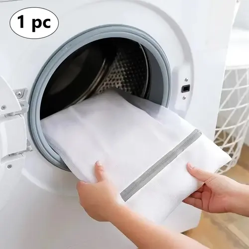 1 Pc Transparent Zipper-Closure Laundry Bag - Home Laundry Organize Accessory for Clothes, Linens, Daily Cleaning Use, Ideal Gift for Home Supplies Accessories