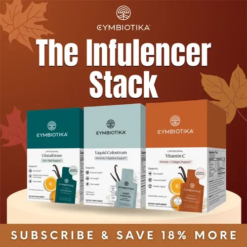 TTS Exclusive | The Influencer Stack | 12*3 Packets | Liposomal Vitamin C + Liquid Colostrum + Liposomal Glutathione | Immune Support, Gut Health & Liver Detox | Grass-Fed IgG Antibodies | CoQ10, PQQ & Biotin | Glowing Skin, Hair & Nails