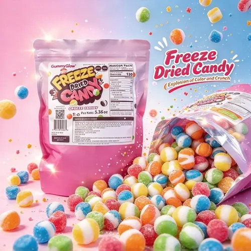 Freeze Dried Candy - 5.36oz Crunchy Bright Treats Bag, Irresistible Fruit Bites & Bonbons, Sweet Snacks for Party Favors, Christmas Stocking Stuffers & Gift Ideas
