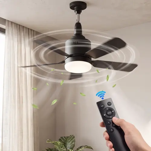 WERCHTAY Light Socket-Mounted Fan Light with Remote, 1800cfm Airflow, 2 Mounting Options, Quiet Reversible Motor, Adjustable Wind Speeds, Fan for Bedroom