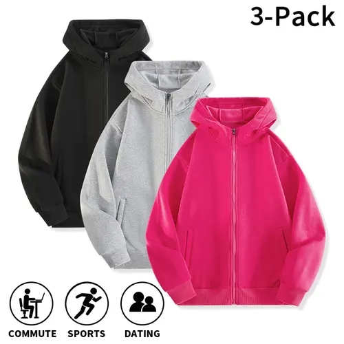 Men's Trendy Zip Up Hoodie, Cozy Warm Fabric, Adjustable Hood, Ribbed Cuff & Hem, Loose Comfort Cut, Suitable for Adult Men for Street Walking, Gym Workout & Weekend Casual Hangouts