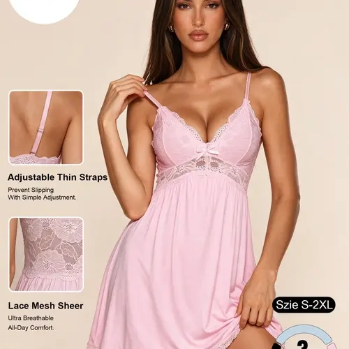 LUMENNEST Women's Formal Lace-Trim Slip Dress, Solid-Color Adjustable Thin-Strap Flattering Midi Dress for Ladies, Breathable Compression Fabric Sheer Waist Soft Stretchy Skin-Friendly Party Outfit