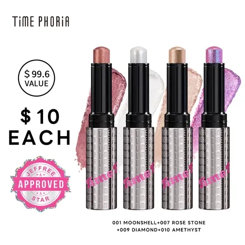 [Jeffree Star Approved]TIMEPHORIA Gel Eyeshadow Stick - Crystal, Metallic, Shimmer Glaze Finish, Flawless Youthful Glowing Looks