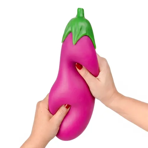 Squishy Jumbo Eggplant - Toymendous Fidget Toy Stress Ball Viral Squish Gag Gift Returns to Regular Shape After Squishing