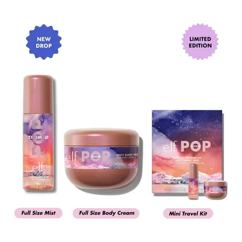 e.l.f. POP Tromsø Holiday Body Care Collection - Body Fragrance Mist,  Silky Body Cream, Mini Travel Kit, Spicy Gourmand Scent