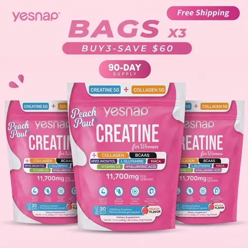 YESNAP PeachPout Creatine for Women-3 Pack Bundle