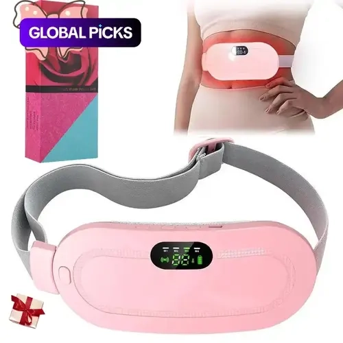 Betypeca Cordless Electric Menstrual Heating Pad Belt - Heating Pad for Cramps, Warming Abdominal Vibration Massager #GLOBAL PICKS