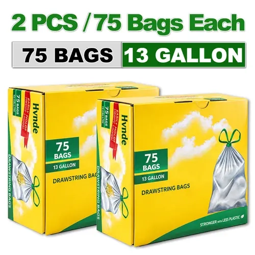 2‑Pack 75‑Ct 13‑Gal Strong Trash Bags