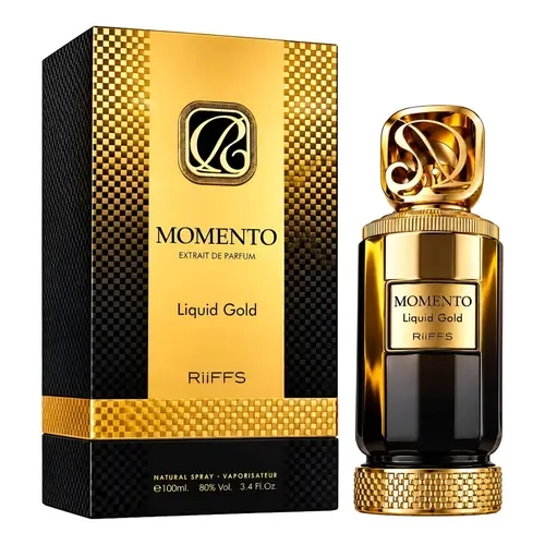 Riiffs Momento Liquid Gold for Unisex Extrait de Parfum Spray, 3.4 Ounce