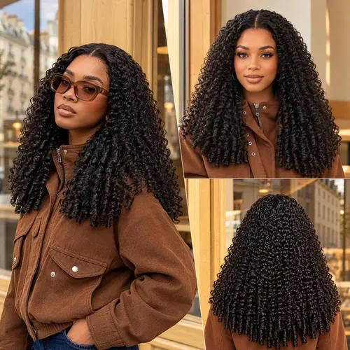 [New Arrival] Frodio Veralux™ Synthetic Fiber + Human Hair Burmese Curly Drawstring Wig Middle Part Pre-Cut Lace Spiral Ends Glueless | Wear & Go  wigs Beginner Friendly