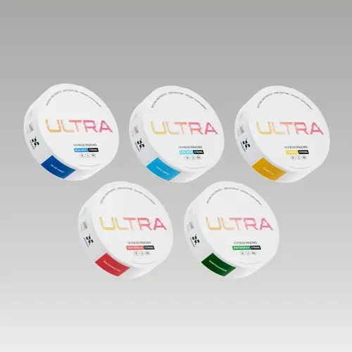 Ultra Pouches Focus Variety Pack | 5 Cans | All 5 Flavors | Sugar-Free Nootropic Pouches