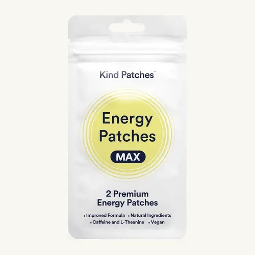 [FREE GIFT – NOT FOR SALE] Kind Patches | Energy MAX Mini Pack | 2 Premium Energy Patches: Guarana Extract + L-Theanine, Sustained Energy & Focus, Up to 8 Hours, Sample Pack