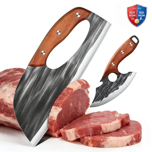 A [Buy 1  Get 1 ] For Only Today 2pcs kitchen knives, super sharp kitchen knives, meat cutters, kitchen knives and slicing knives Combination knife Block household knife chef  knifes meat cleaver knife kitchen  knives Kitchenware Meatcleaverset Cooking