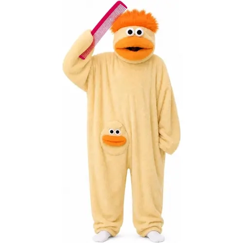 Yellow Cute Pajamas Wearable Blanket Hoodie for Women Men, One Size