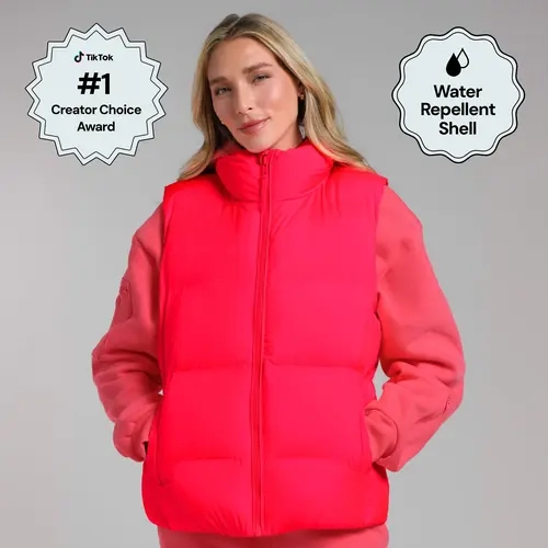 Comfrt | Puffer Vest | Water-Repellent Nylon Vest Medium-Weight Outdoor Layer