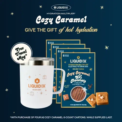 Liquid I.V. Hydration Multiplier - Limited Edition Cozy Caramel Bundle -  Hydration Powder Packets | Electrolyte Powder Drink Mix | Convenient Single-Serving Sticks |  4 Pack (24 Servings)​