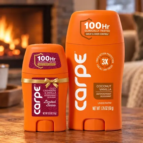 Carpe Deodorant Gift Set - Full Size 100Hr Deodorant + Mini Seasonal Series Carpe Deodorant - 100Hr Sweat & Odor Control - Personal Care / Body Care Gift Set - Beauty Stocking Stuffer - Vegan & Cruelty Free - Baking Soda Free - Nourishes Skin