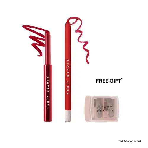 Fenty Beauty TikTok Shop Early Access Exclusive Red Lip Lov’rs Duo: Stunna Stix Soft-glide Matte Lipstick, Trace’d Out Pencil Lip Liner and Free Gift