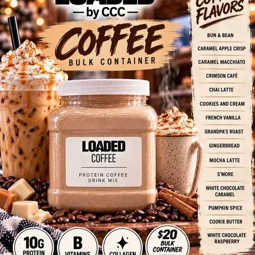 Bulk Loaded Coffee – Viral | Bulk Container | 16oz Coffee Drink Mix | 10g Protein & 180mg Caffeine | Hot or Cold