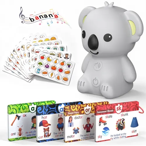 Koala Talking Pen with Phonics Cards, Autism Sensory Interactive Game for Kids Ages 2-8 Kindergarten Preschool Learning Activities, ABC 123 Learning Set for Toddler Educational Birthday Gift