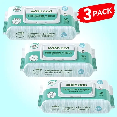 3 Pack Flushable Wipes