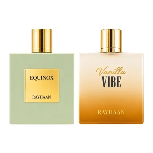 Rayhaan Ultimate Signature Unisex 2-Piece Fragrance Bundle - 3.4 oz Eau de Parfum Sprays (Vanilla Vibe + Equinox)
