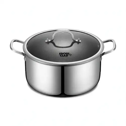SNOWCLAD 10-Quart Stainless Steel Stockpot Cookware, Cooking Pot with Lid and Dual Handles