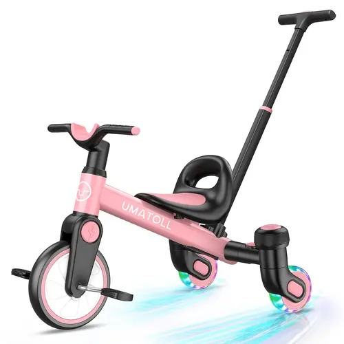 Umatoll 3 in 1 Push Toddler Tricycle for 1.5-5 Boy Girl Gift, Drift Trike