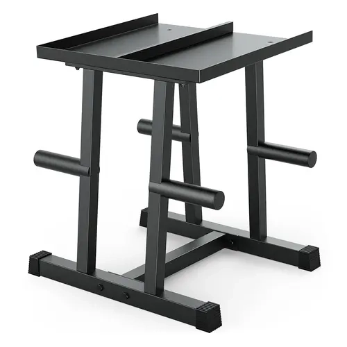 Bearbro Adjustable Dumbbell Rack with 2 inch Plate Tree, 600 LB Capacity Dumbbell Stand, Weight Plates Storage, Large-area Pallet for Home Gym Use