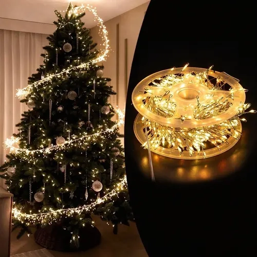 Christmas LED String Lights,65.6 Ft With 600 Led Bulbs, USB Powered, Warm White,White, Indoor Outdoor Holiday Party Decor, Fairy Lights