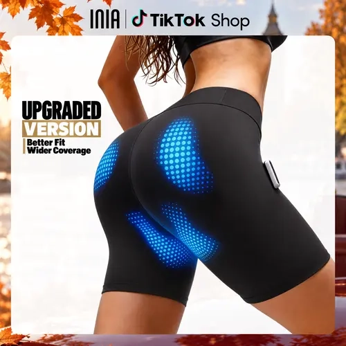 【UPGRADED VERSION】 INIA CURVIFY EMS Microcurrent Sculpting Shorts for Women, Enhanced Glute & Thigh EMS Coverage, Wearable Body Contouring Shorts