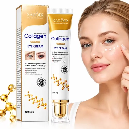 Collagen-Infused Under Eye Repair Cream - Daily Undereye Skincare Treatment, Brightens Dark Circles, Reduces Puffiness & Bags, Anti-Wrinkle, Firming & Lifting